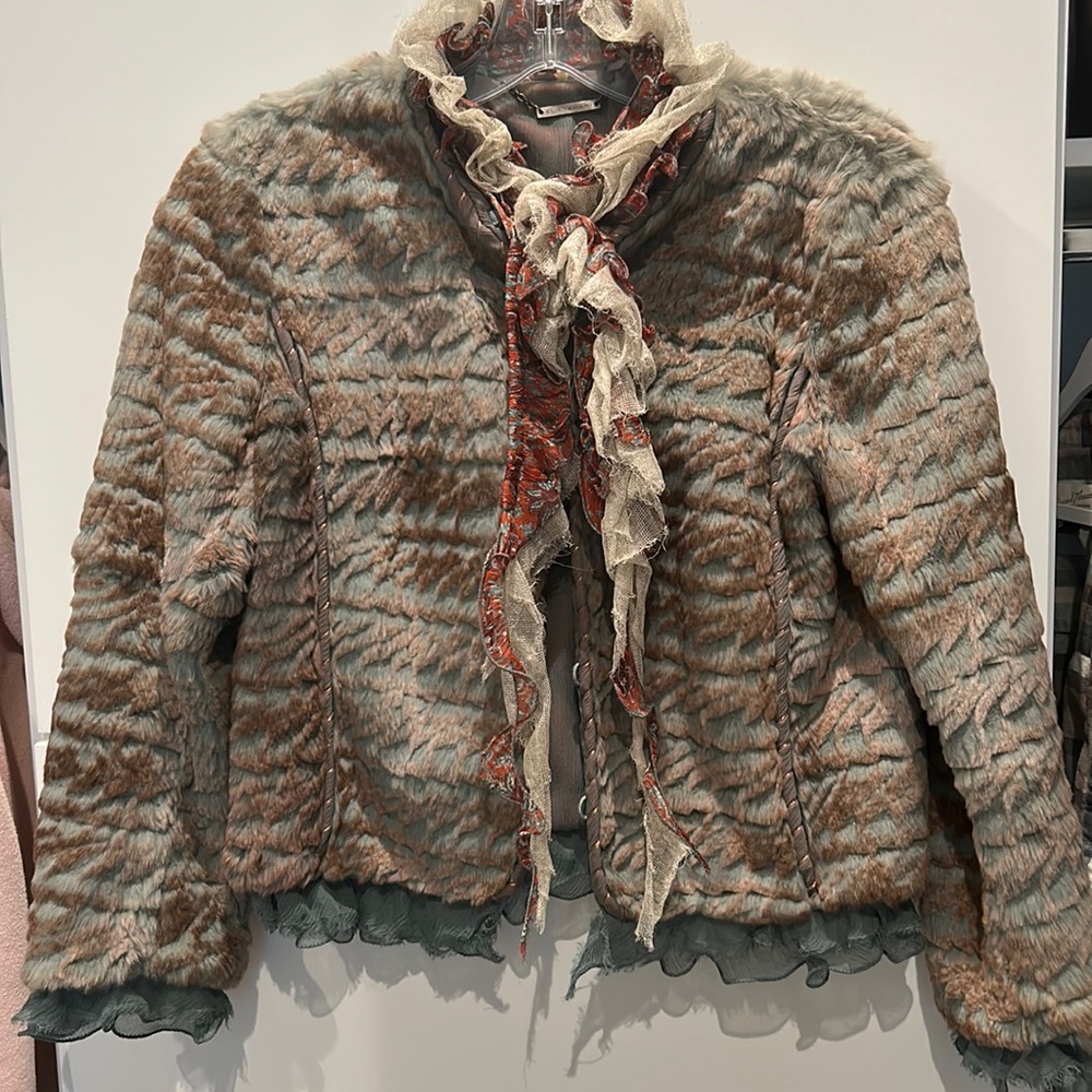 Ellie Tahari Rabbit Fur Jacket S/P